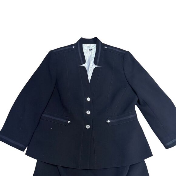EUC Tahari ASL Women's Black Skirt Suit Set Size 14 Petite Formal 2 Piece - Picture 6 of 16